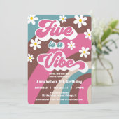 Invitation Retro Super FIVE est une Vibe fête de 5e anniversa (Debout devant)