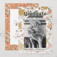 Retro Super Floral Arch Photo Kids Graduation