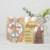 Invitation Retro Super Floral Arches Photo Graduation Party (Debout devant)