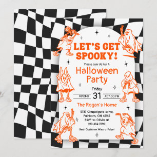 Invitation Retro Super Ghost Halloween