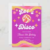 Invitation Retro Super les années 70 Let's Disco Anniversaire (Devant)