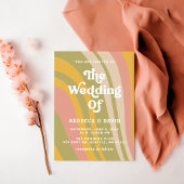 Invitation Retro Super les années 70 mignon rose vert jaune M