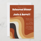 Invitation Retro Super les années 70 Wavy Dîner de répétition (Devant)