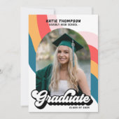 Invitation Retro Super Moderne Arch Photo Graduation (Devant)