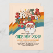 Invitation Retro Super Noël Père Noël (Devant / Derrière)