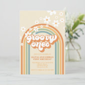 Invitation Retro Super Ones Rainbow Twin Anniversaire (Debout devant)