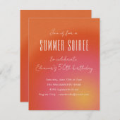 Invitation Retro Super Orange Summer Soiree fête d'anniversai (Devant / Derrière)