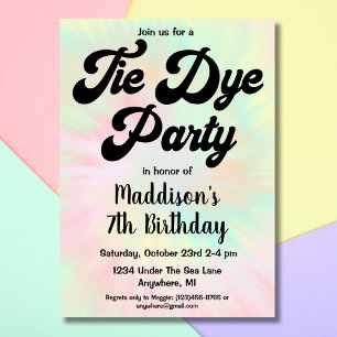 Invitation Retro Super Pastel Cravate Die Anniversaire