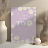 Invitation Retro Super Purple Daisy Floral Anniversaire