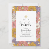Invitation Retro Super Rose Arch Floral Enfants Graduation (Dos)