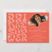 Invitation Retro super Script pêche Photo douche de nage (Devant)