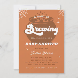 Invitation Retro Super Un bébé brasse un Baby shower d'automn