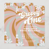 Invitation Retro Super un premier anniversaire (Devant / Derrière)