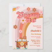 Invitation Retro Super une marguerite fête d'anniversaire (Devant)