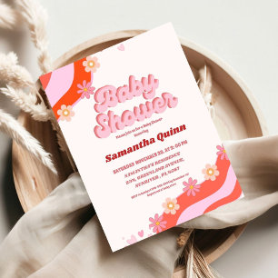 Invitation Retro Super Valentine Baby shower d'amour Inv