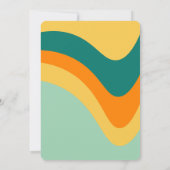 Invitation Retro Super Wave Disco Ball Daisy Orange Anniversa (Dos)