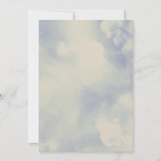 Invitation Retro Sur Cloud Neuf Calligraphie Fête des mariées (Dos)