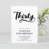 Invitation Retro Swash Bold Script 30e Anniversaire (Debout devant)