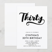 Invitation Retro Swash Bold Script 30e Anniversaire (Devant / Derrière)