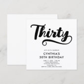 Invitation Retro Swash Bold Script 30e Anniversaire (Devant / Derrière)