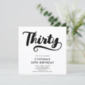Invitation Retro Swash Bold Script 30e Anniversaire (Debout devant)