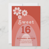 Invitation Retro Sweet 16 Anniversaire de fête Orange (Devant)