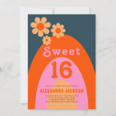 Invitation Retro Sweet 16 fête d'anniversaire (Devant)
