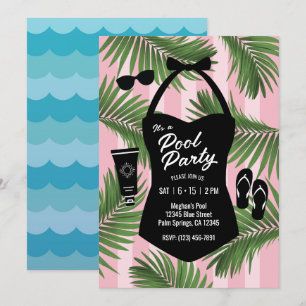 Invitation Retro Swimsuit Pool Party