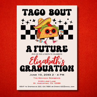Invitation Retro Taco Bout A Graduation Fiesta Graduation