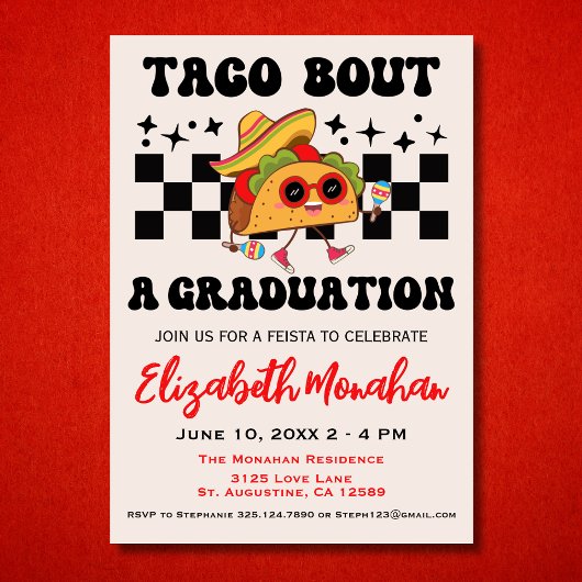 Invitation Retro Taco Bout A Graduation Fiesta Graduation