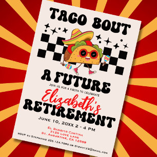 Invitation Retro Taco Bout Une Fiesta de retraite