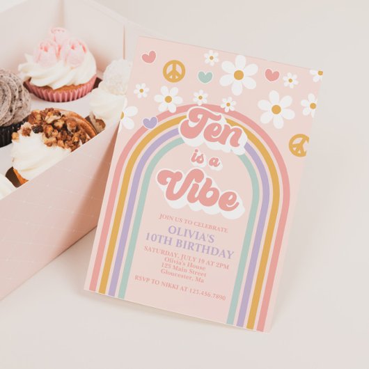 Invitation Retro Ten est un Vibe Rainbow 10e anniversaire