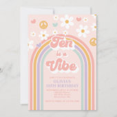 Invitation Retro Ten est un Vibe Rainbow 10e anniversaire (Devant)