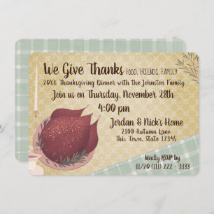Invitation Retro Thanksgiving Dîner