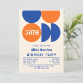 Invitation Rétro Thème Cercle Motif géométrique Anniversaire (Debout devant)