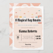 Invitation Retro Theme Park, Carnaval Vintage (Devant / Derrière)