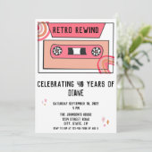 Invitation Retro Throwback fête d'anniversaire (Debout devant)