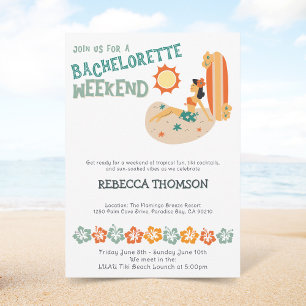 Invitation Retro Tiki plage tropicale Bachelorette week-end