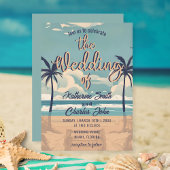 Invitation Retro Tropical Beach Destination Mariage