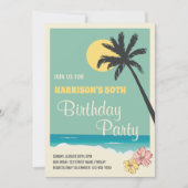 Invitation Retro Tropical Beach pour adultes fête d'anniversa (Devant)
