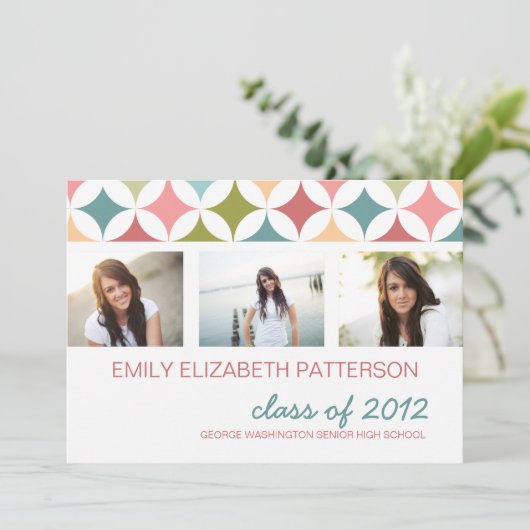 Invitation Retro Turquoise Pink Three (Debout devant)