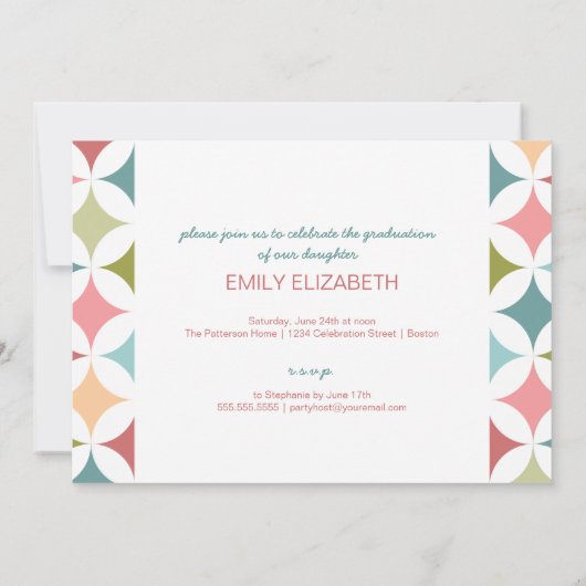 Invitation Retro Turquoise Pink Three (Dos)