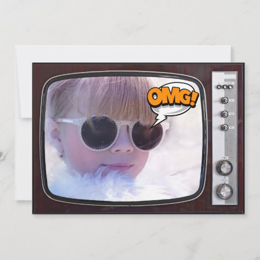 Invitation Retro TV fête d'anniversaire (Devant)