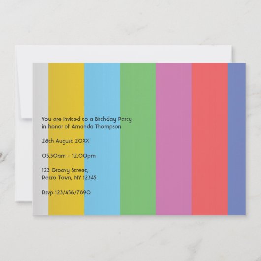 Invitation Retro TV fête d'anniversaire (Dos)