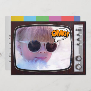 Invitation Retro TV fête d'anniversaire