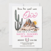 Invitation Retro Twin Girls Comment L'Occident A Été Un 1Er A (Devant)