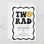 Invitation Retro Two Rad Boy 2e fête d'anniversaire (Devant)