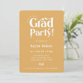 Invitation Retro Type Graduation Party (Debout devant)