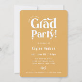 Invitation Retro Type Graduation Party (Devant)