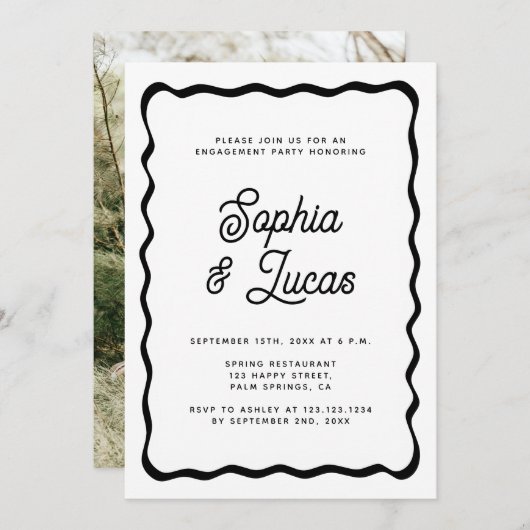 Invitation Retro Typographie (Devant / Derrière)